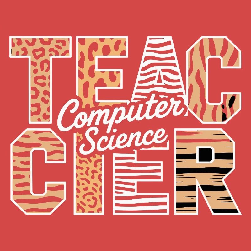 Computer Science Lehrer Tiermuster Stil