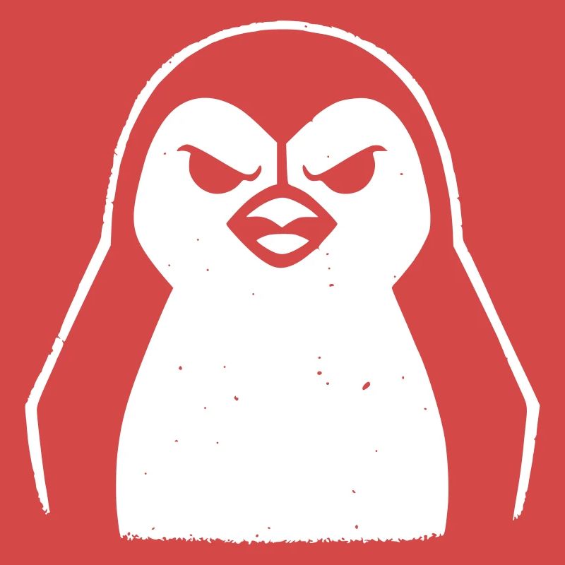 penguin stencil grunge minimalist-vector Linux