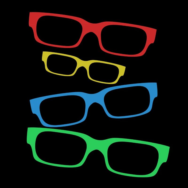 Design with colorful glasses with spectacle frame