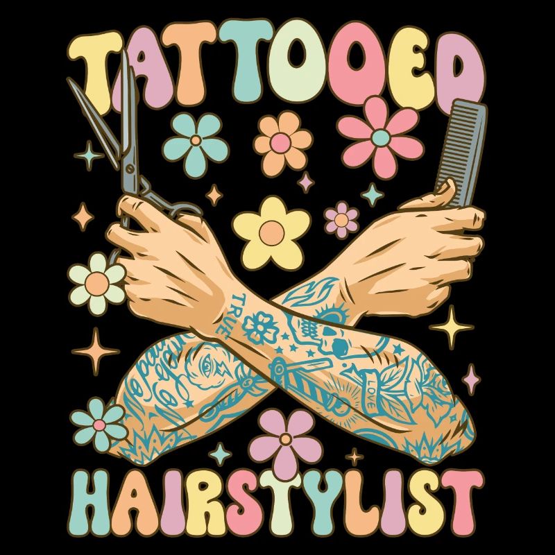 Tatouage de coiffeur groovy