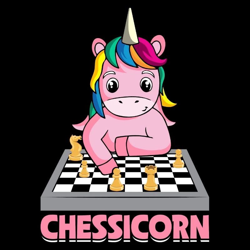 Lustiger Schachspieler Einhorn Schacheinhorn
