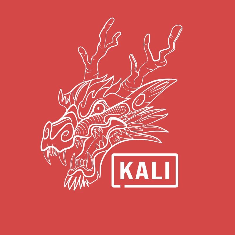 Kali Linux Computer Administrator Tux Drachen Kopf