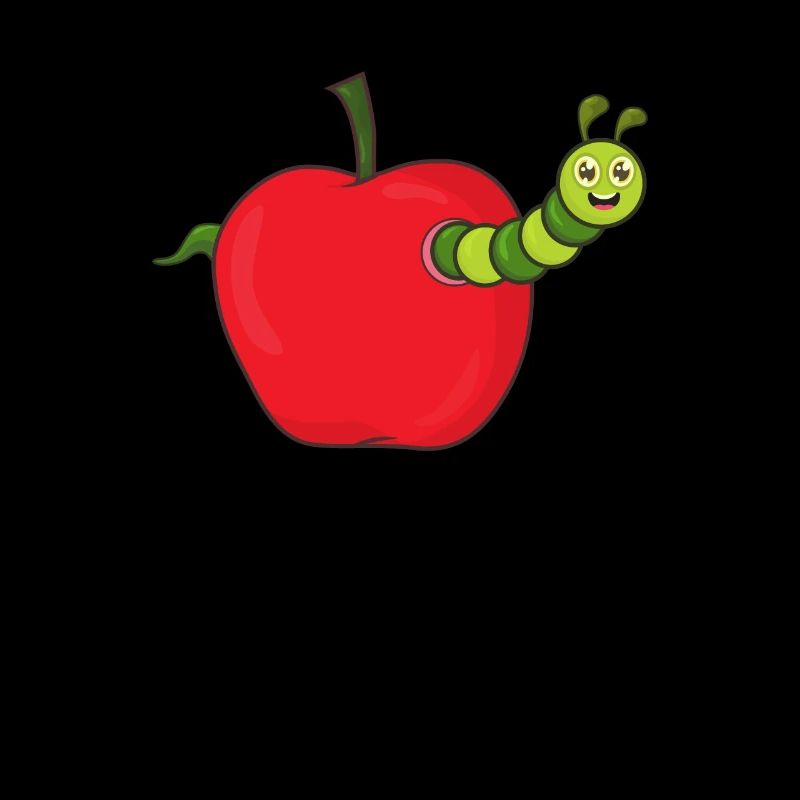 Apfel mit Raupe