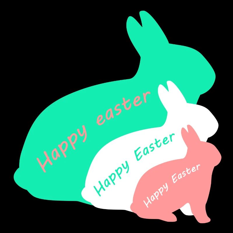 Happy Easter - three rabbits