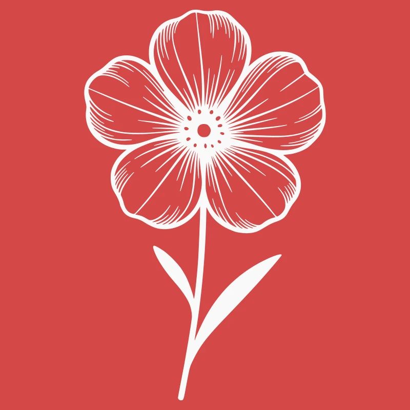 White graphic flower - color variable