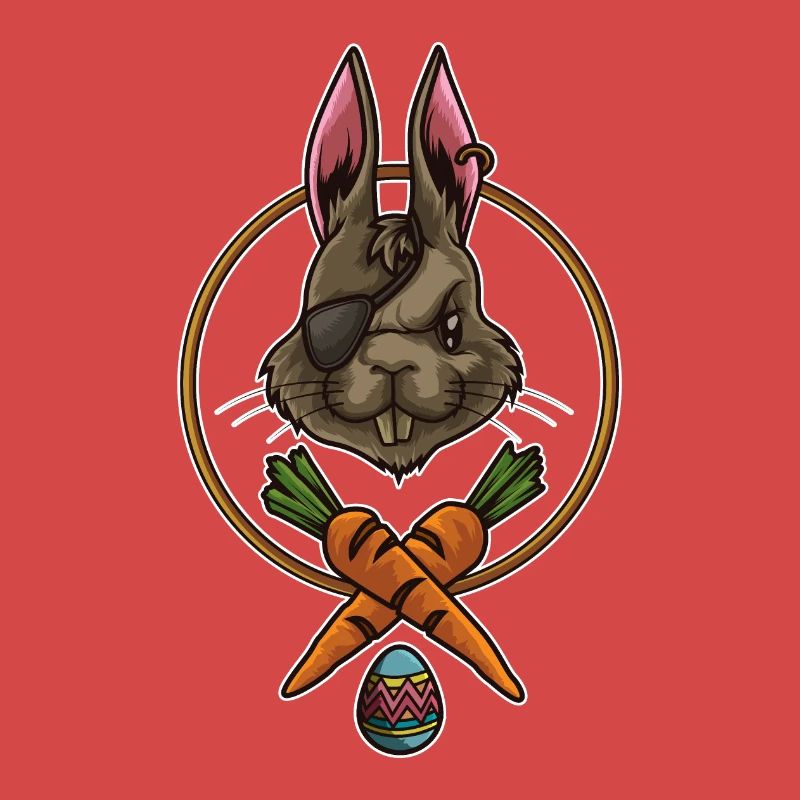 Pirate de lapin de Pâques | Cache-œil Joyeuses Pâques
