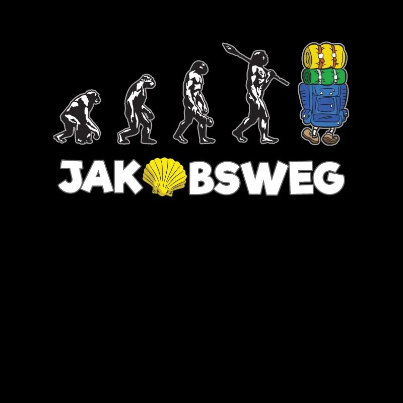 JAKOBSWEG Humor Evolution Wanderer Pilger Reise