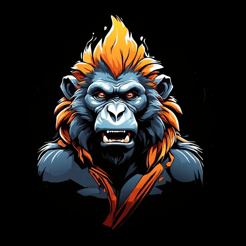 angry baboon with long teeth