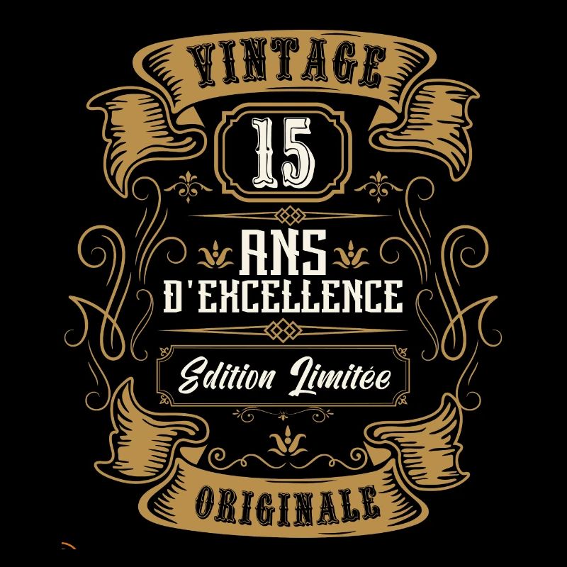 Vintage 15 ans, Idée cadeau d'anniversaire 15 ans.
