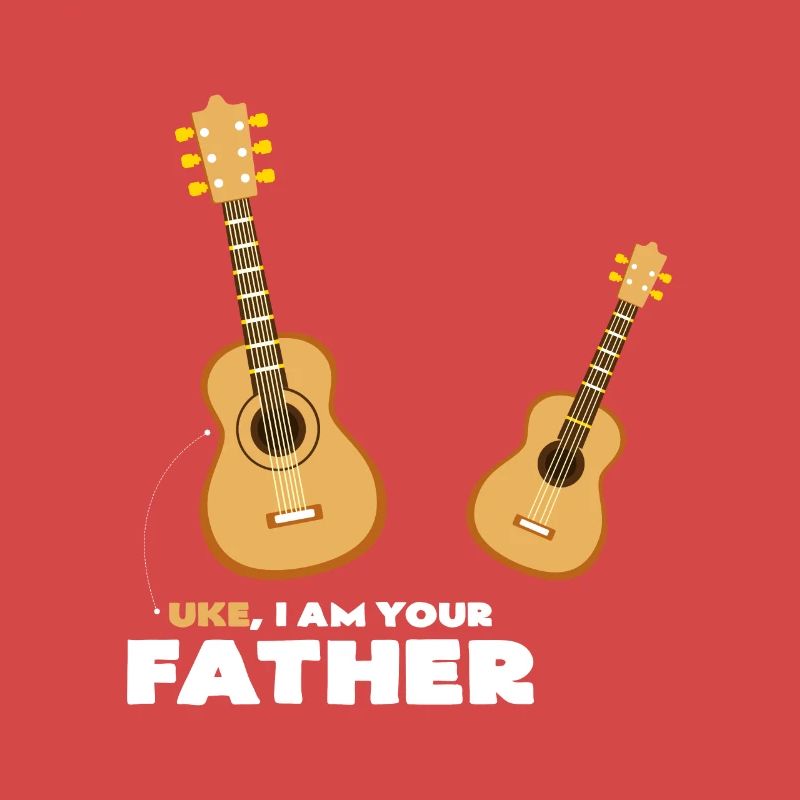 Ukulele und Uke ich bin dein Vater Gitarre Idee