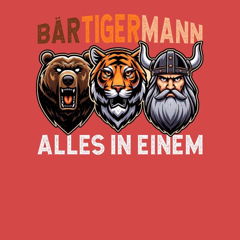 BÄRTIGERMANN Wikinger Bart Mann Tiger Lustige