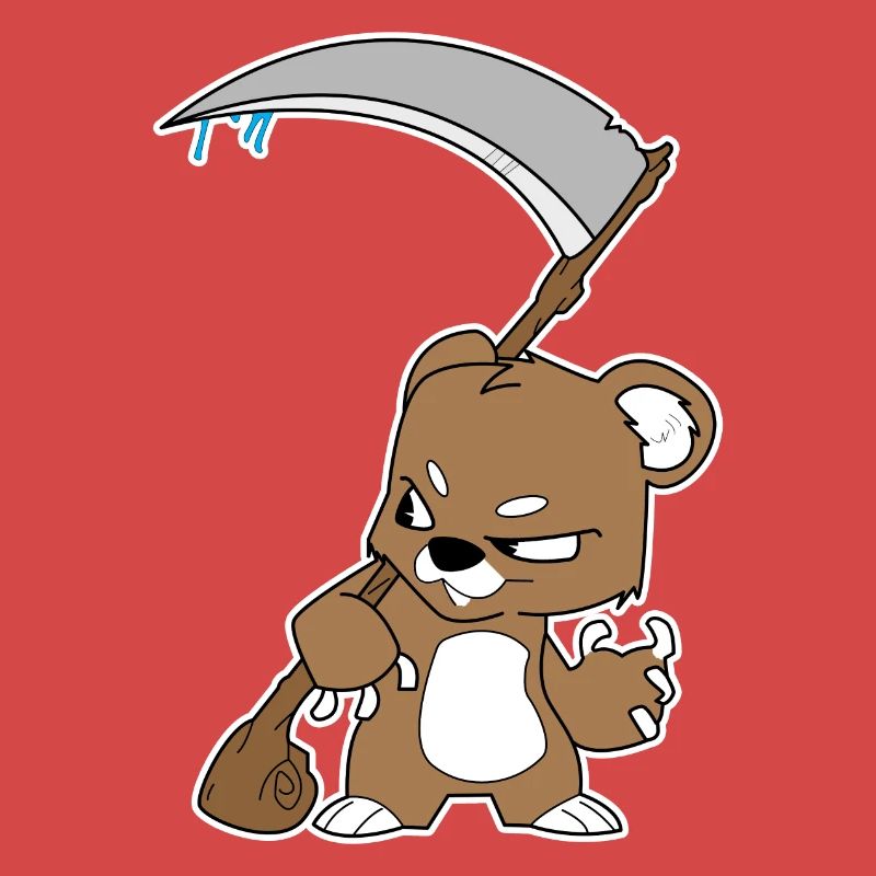 Cooler Teddy mit Sense Geschenkidee böse Kinder