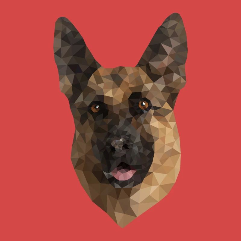 Cute Low Poly German Shepard