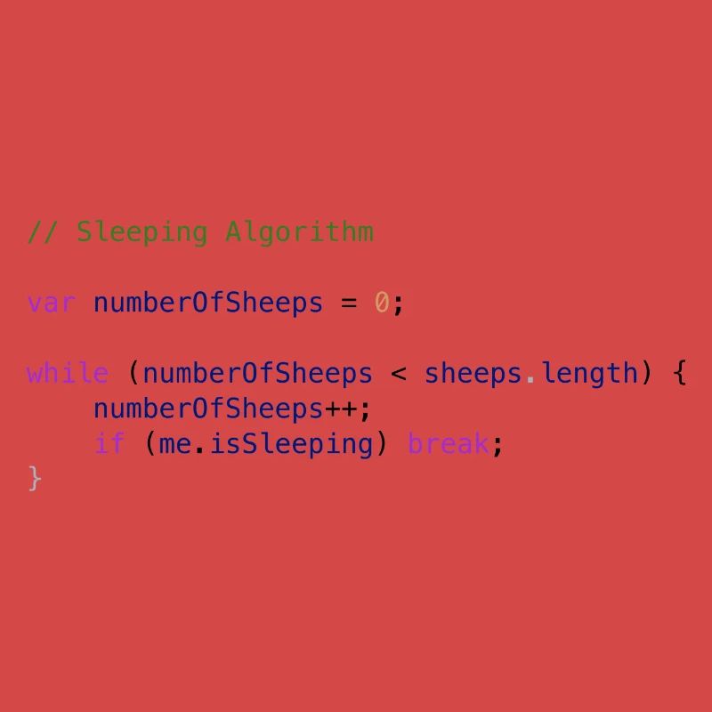 Programmierer Code Schäfchen zählen Logik