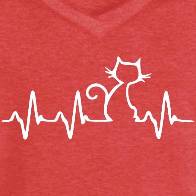 Vorschau: Cat Heartbeat - Frauen Vintage T-Shirt