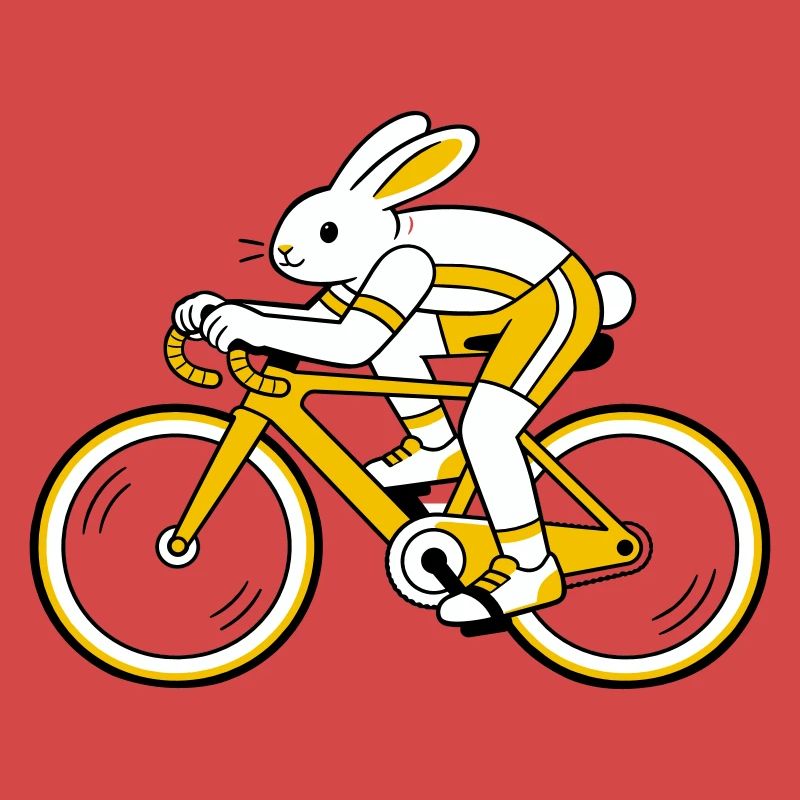 Hase auf einem Rennrad