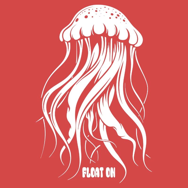 Float on, jellyfish with tentacles, sea creatures
