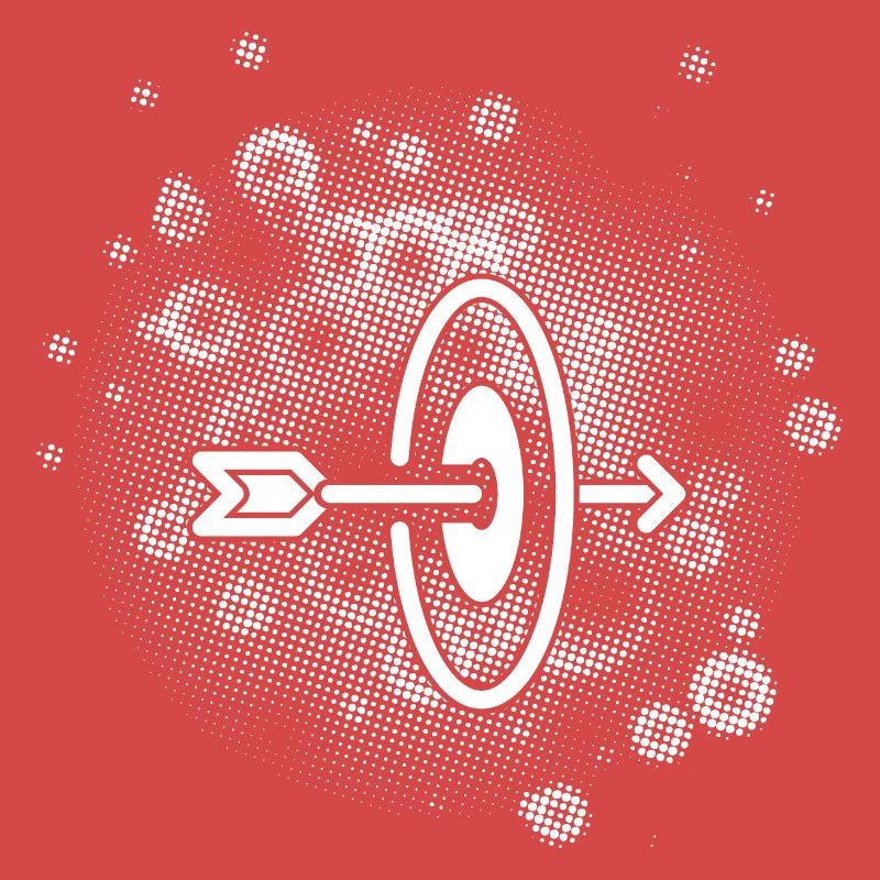 Flèche avec arrière-plan de points