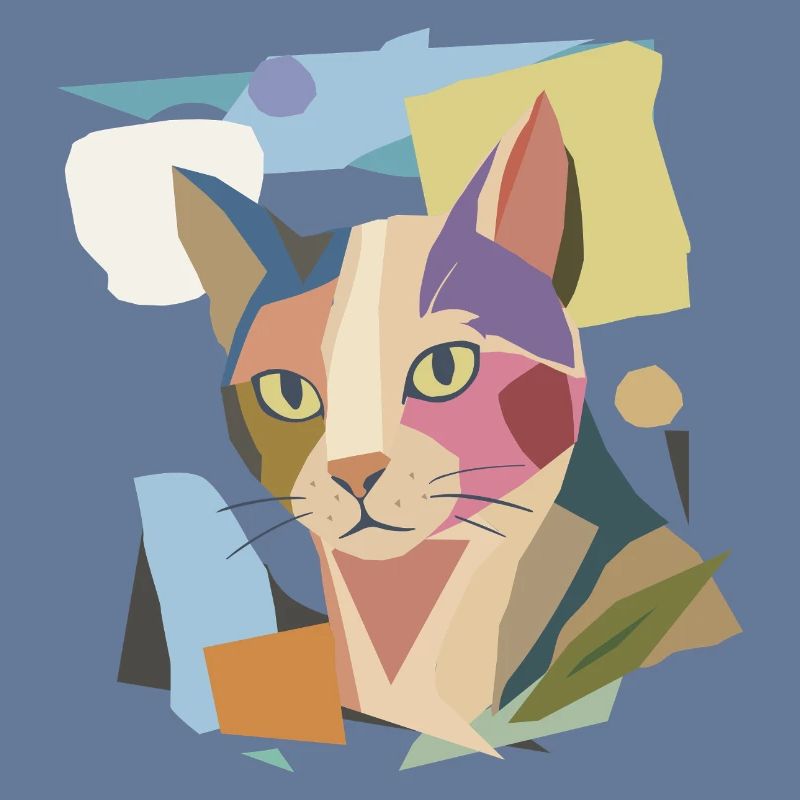 Chat abstrait dans le design moderne de bloc de couleur