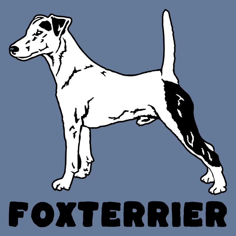 Foxterrier stehend mit Text