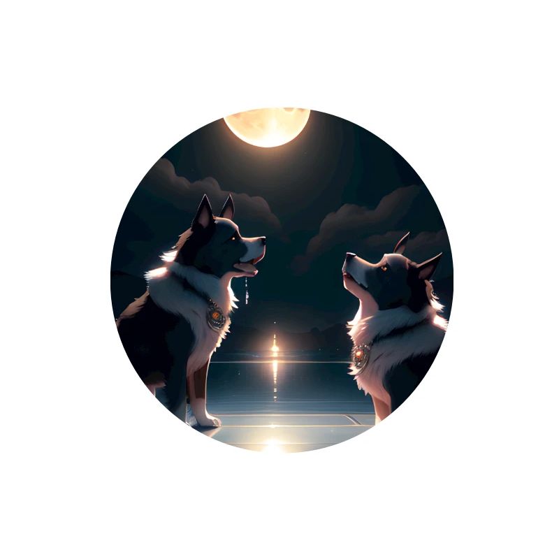 Moonlit Canine Duet