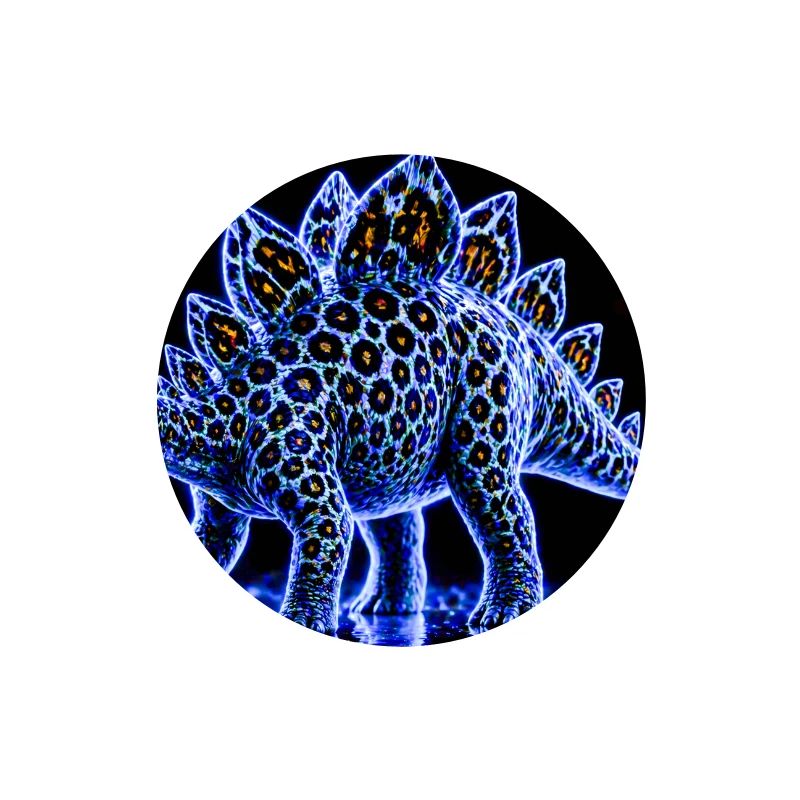 Neon Stegosaurus Glow Pattern