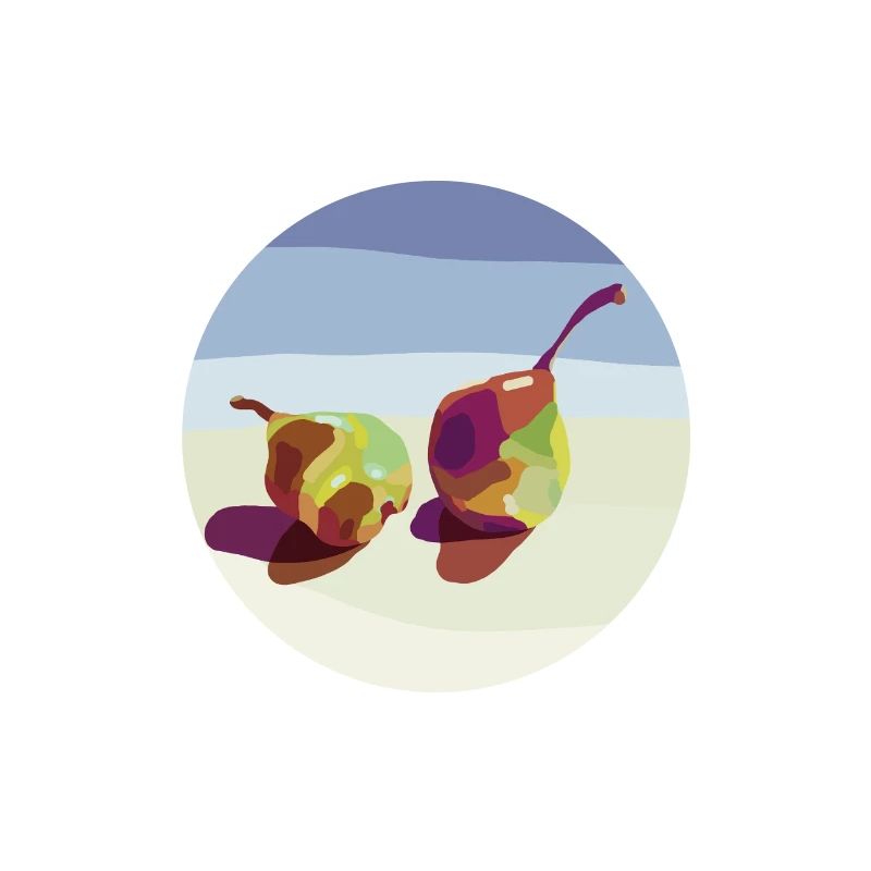 Abstract pears on the beach