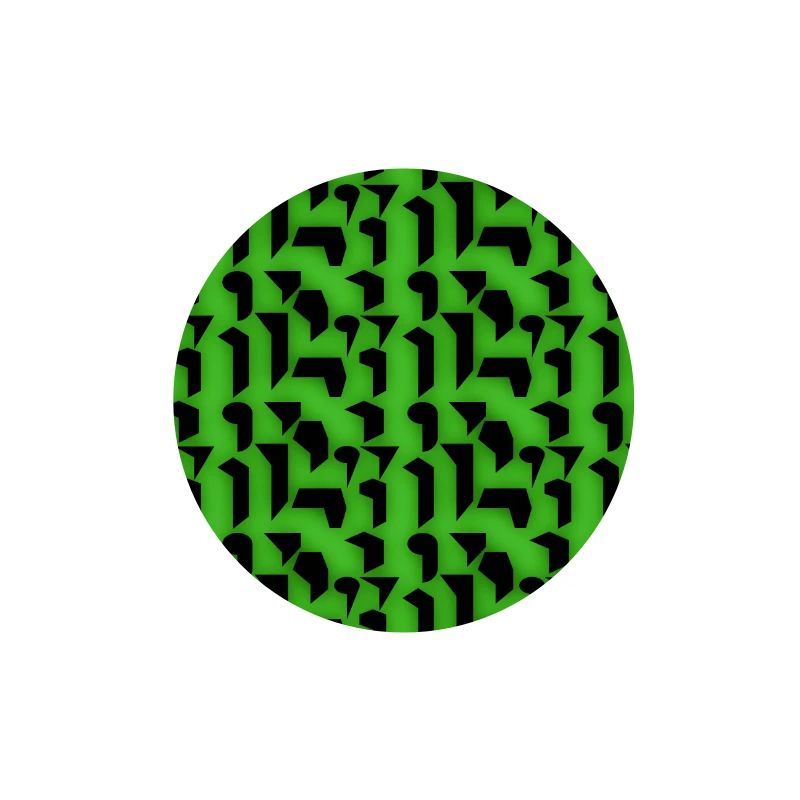 Deco pattern shapes and objects in green-black