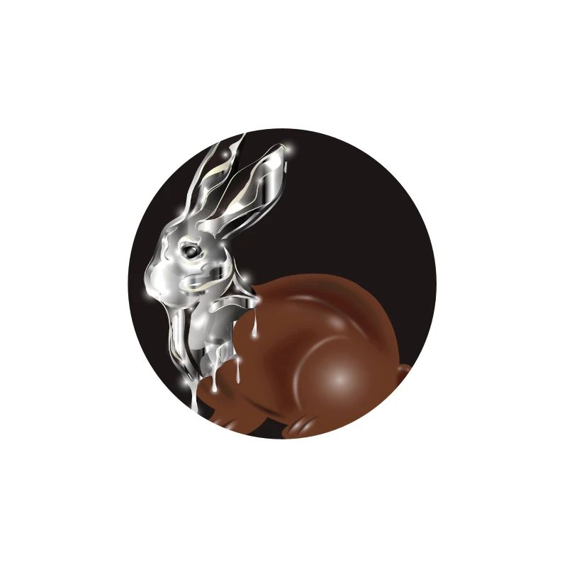 Chocolate Easter bunny in high-gloss chrome look