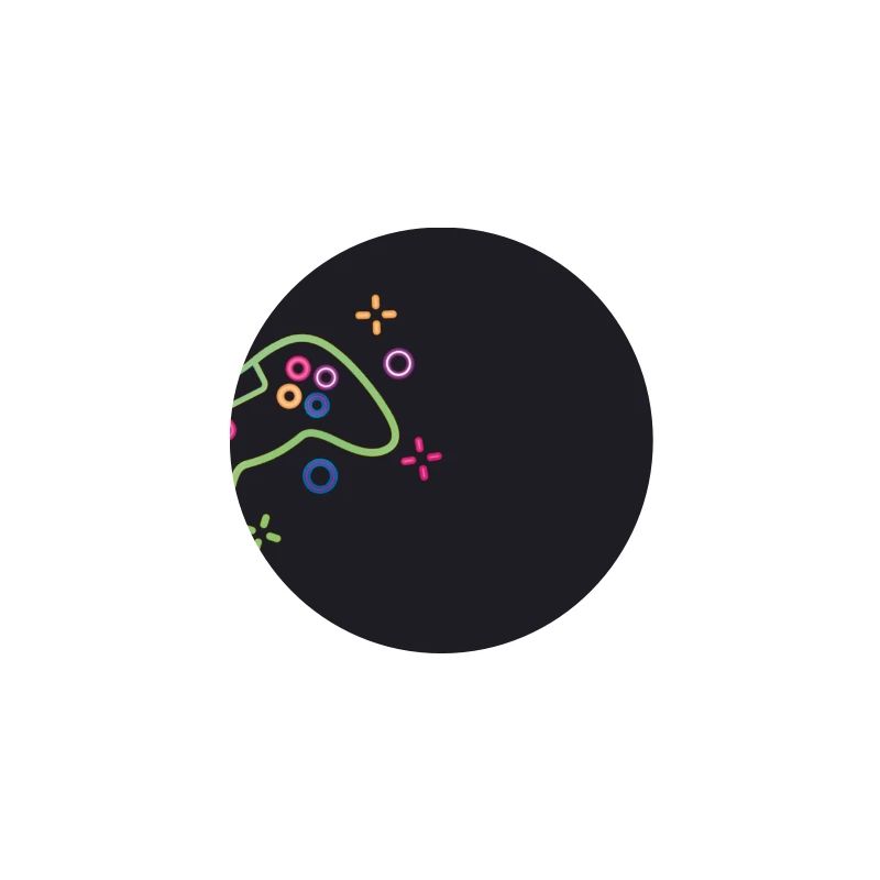 Colorful game controller on black background