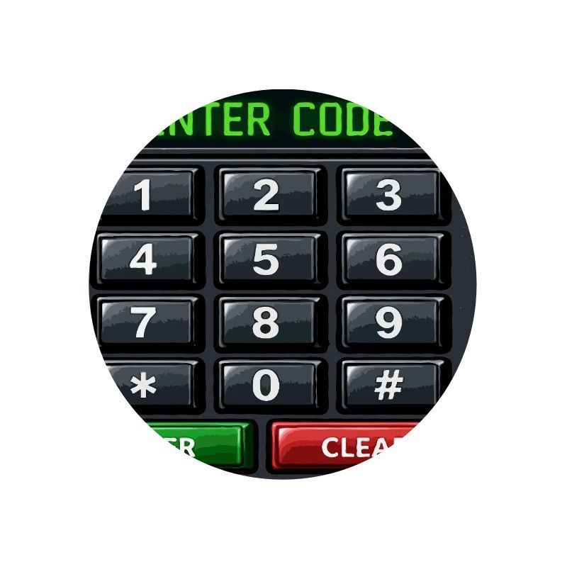 Entrée du code Clavier néon