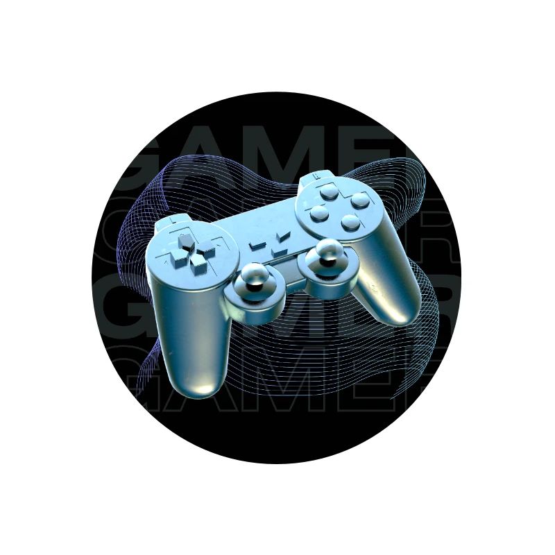 Neon Blue Controller 3D