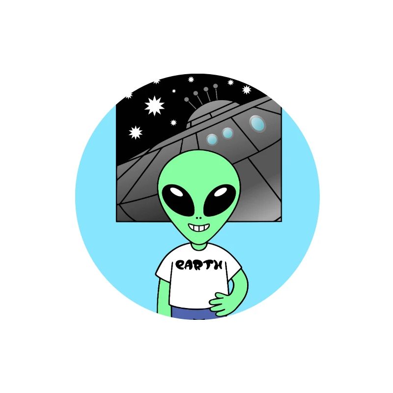 Alien devant le vaisseau spatial Terre