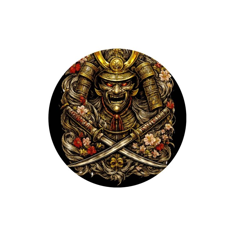 Casque en fleurs de samouraï