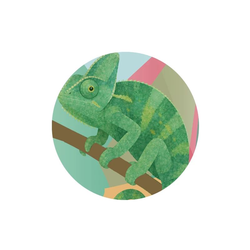 Green Chameleon Geometry Style
