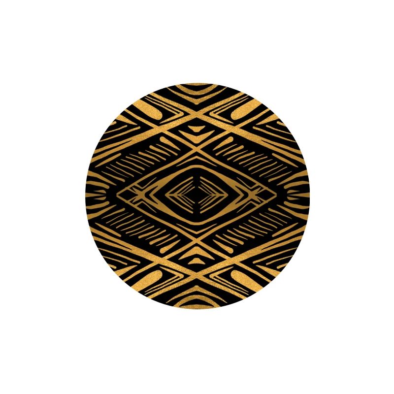 Ethnic gold pattern on black