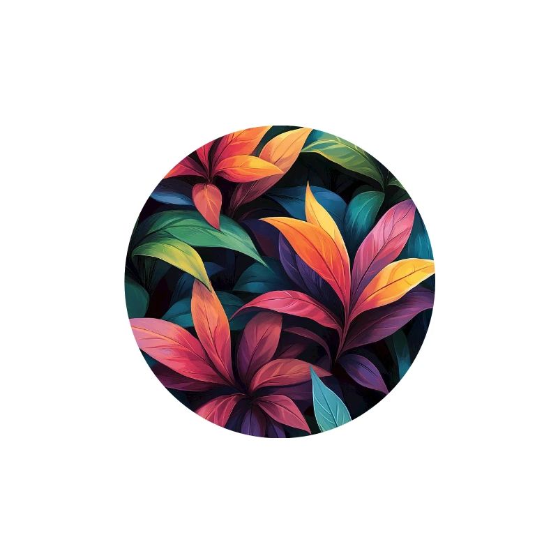 Neon Tropical Leaves Pattern
