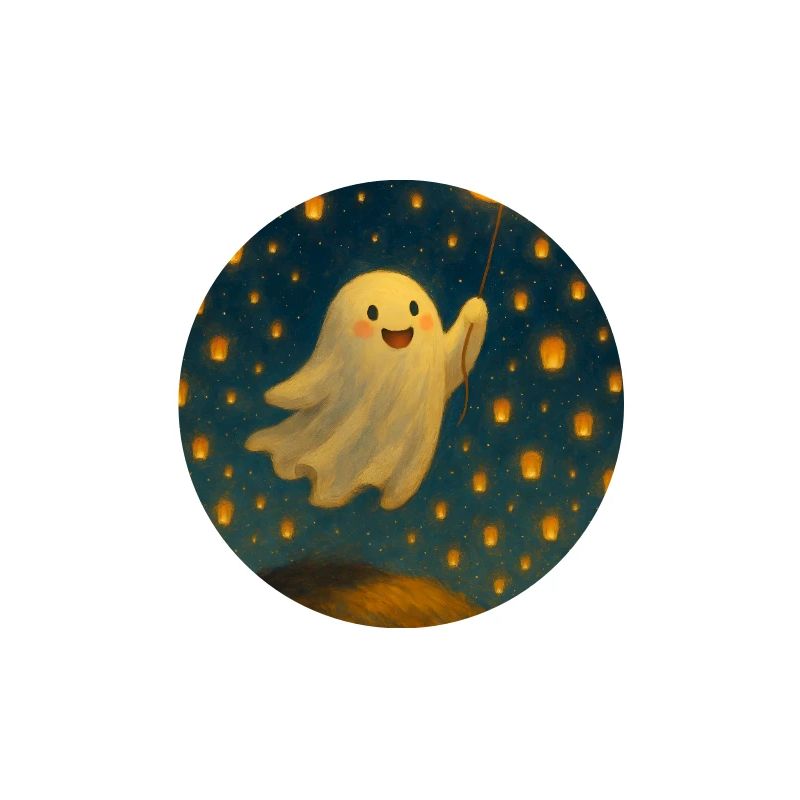 Ghost with jack-o'-lantern
