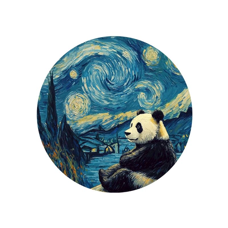 Panda Bär Van Gogh Style Starry Night