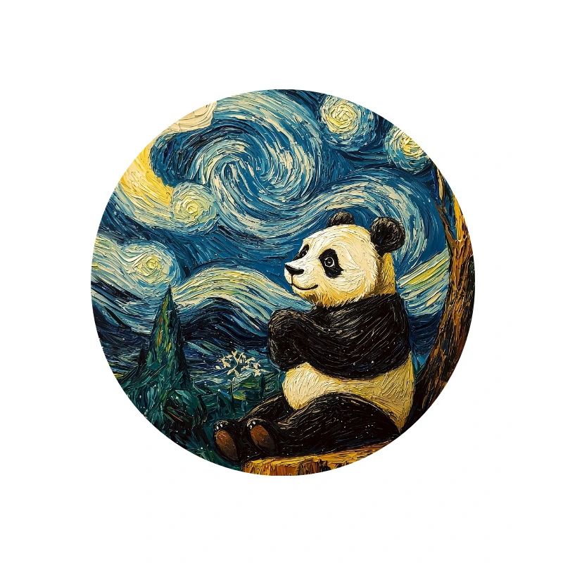 Panda Bär Van Gogh Style Starry Night