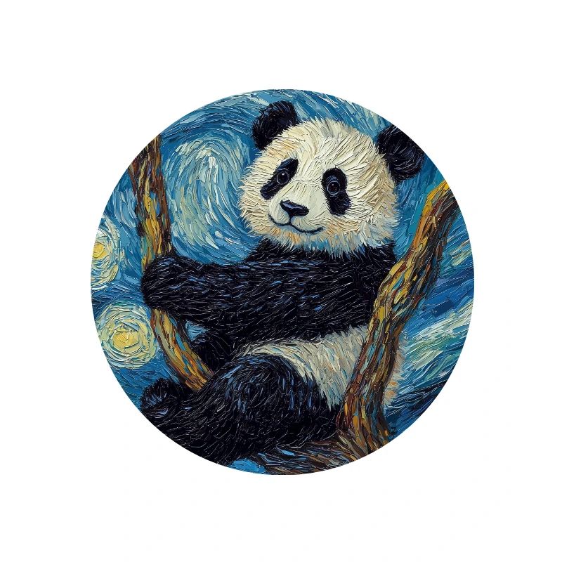 Panda Bear Van Gogh Style Starry Night