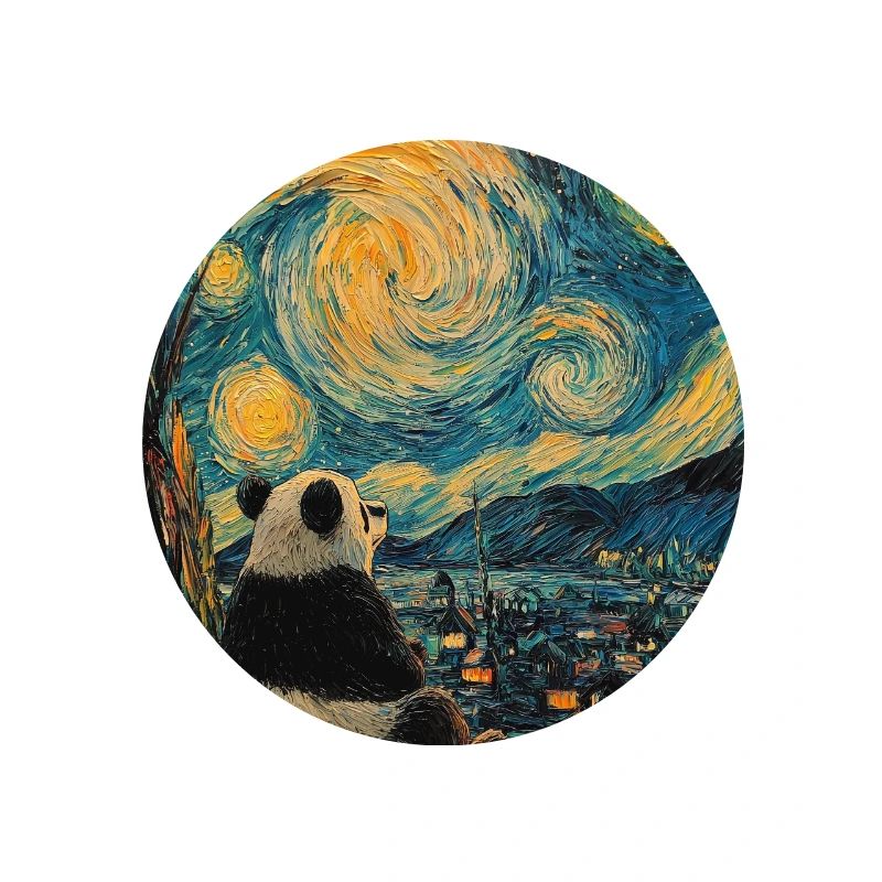 Panda Bär Van Gogh Style Starry Night