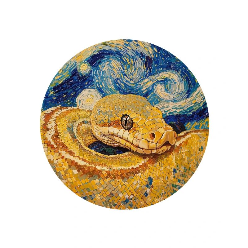 Serpent Python Style Van Gogh Nuit étoilée