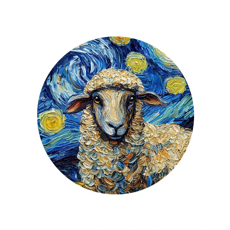 Sheep Van Gogh Style Starry Night