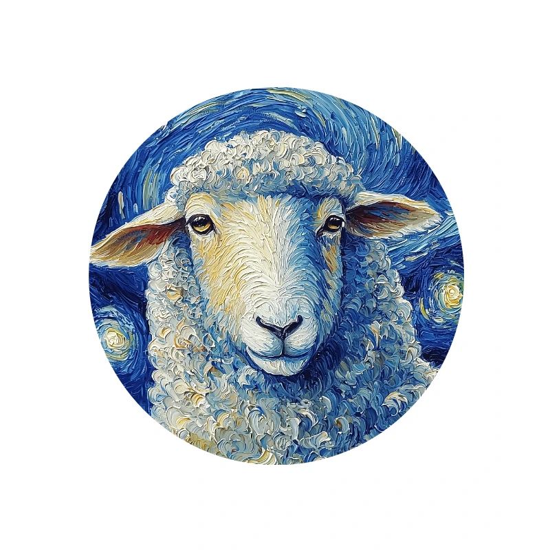 Sheep Van Gogh Style Starry Night