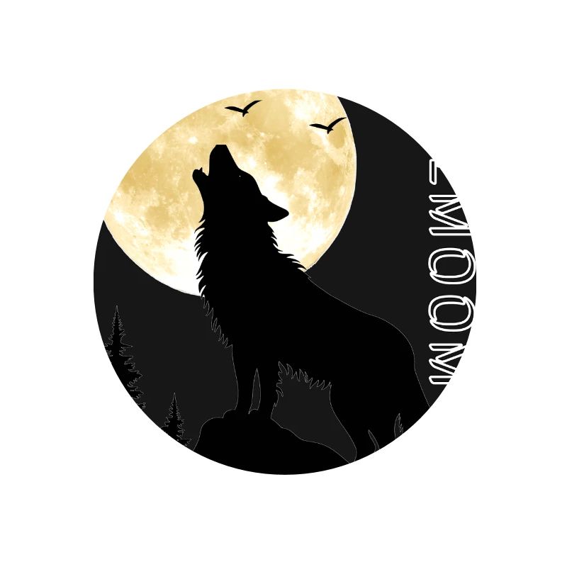 Wolf's howl under full moon
