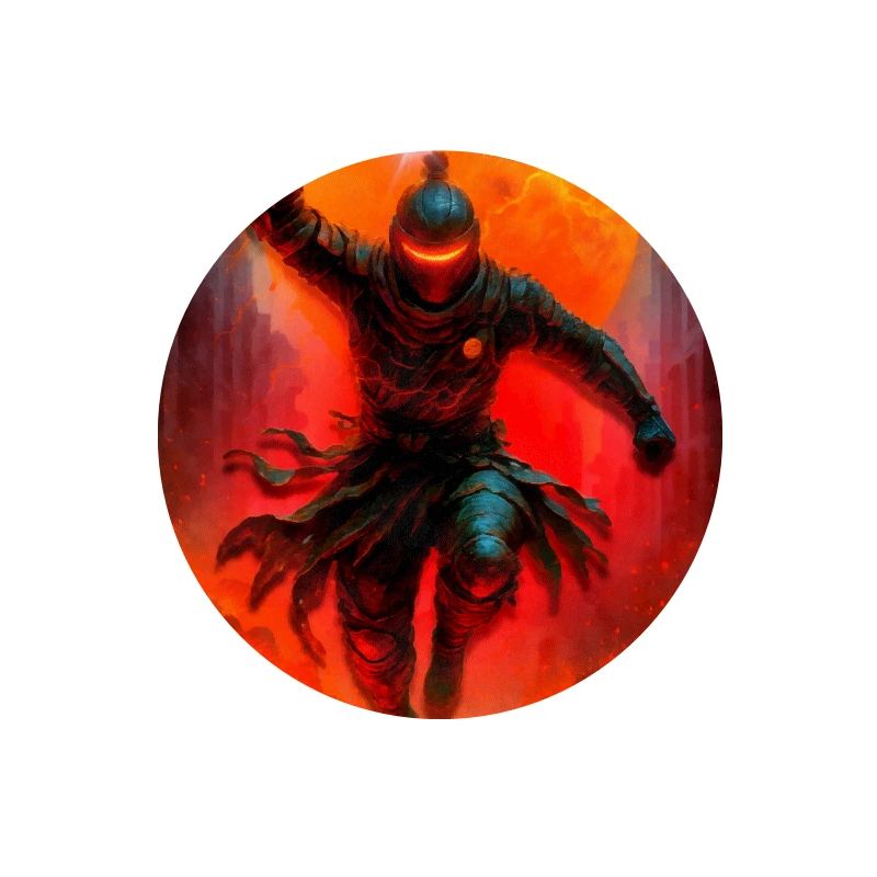 Feuriger Ninja im Kampf