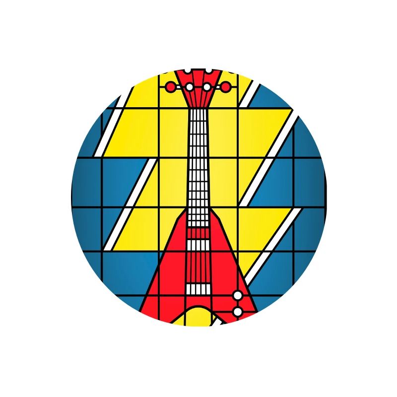 Guitare en vitrail avec éclair