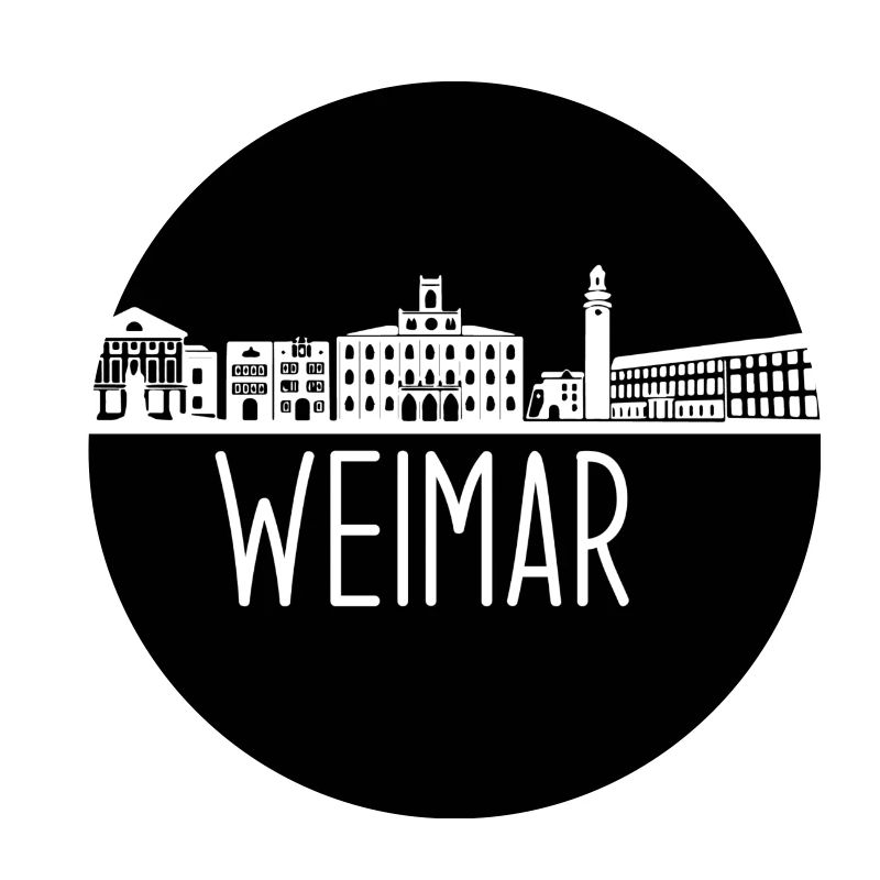 weimar, skyline, kreis, scherenschnitt, schwarz