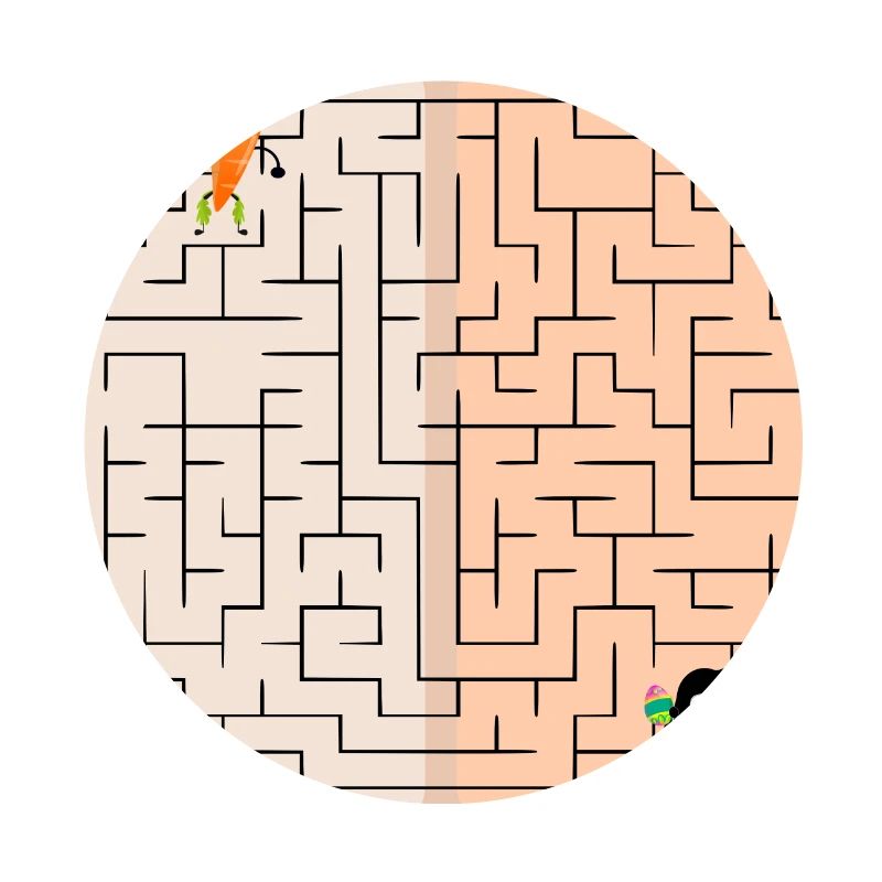 Labyrinth Easter Bunny - Easter - Carrot - Maze